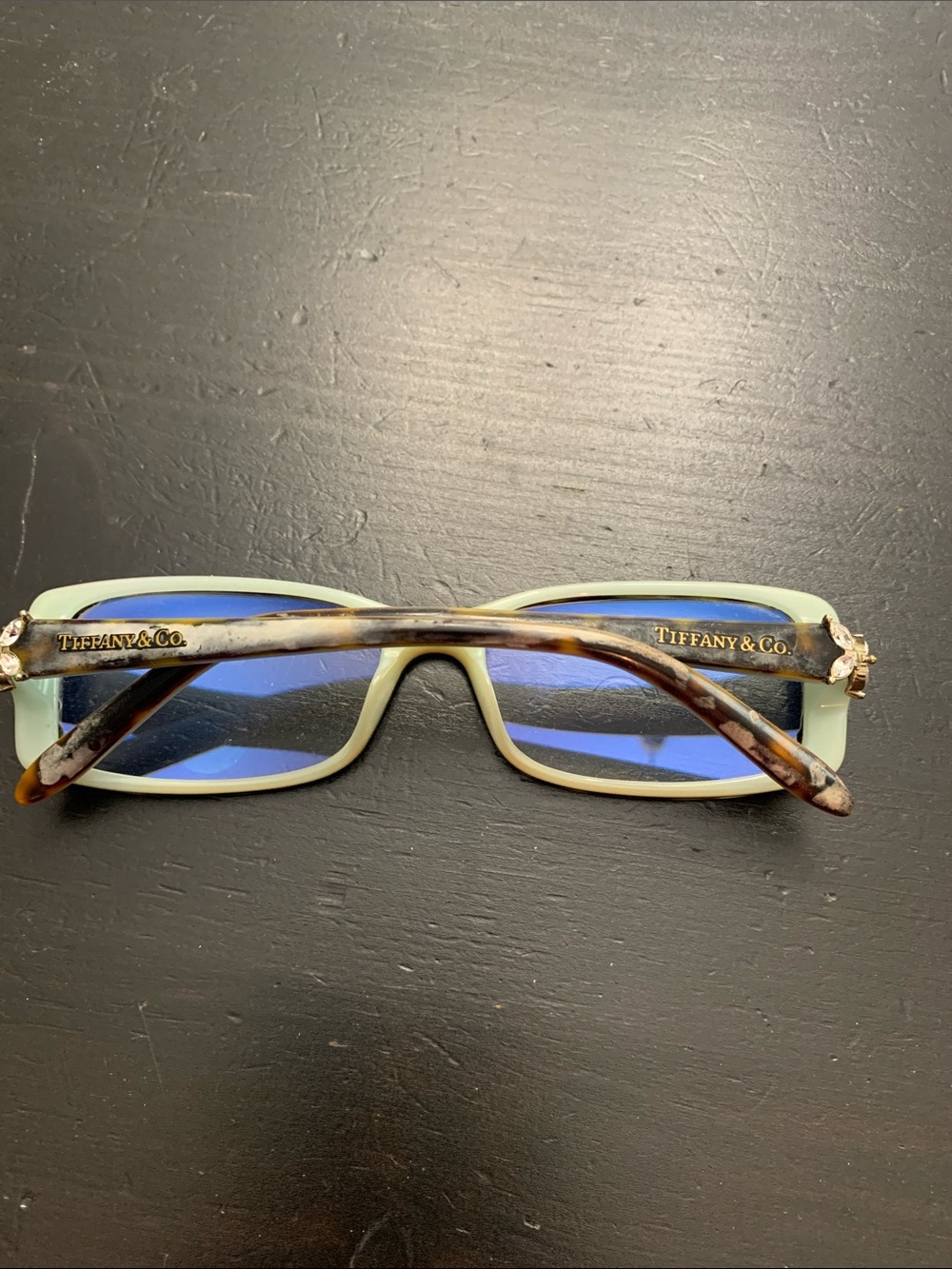 Tiffany & Co. Tortoise Rectangle Glasses with Butterfly and Blue Light Lenses - Picture 2 of 6